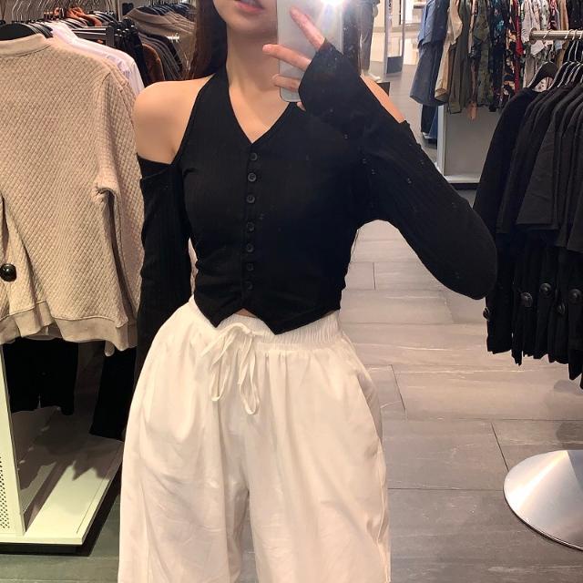 Áo Cardigan Tay Dài Thiết Kế Trễ Vai Quyến Rũ