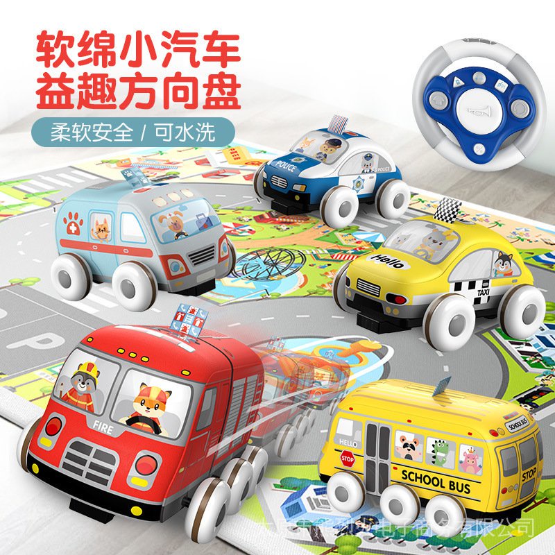 Đồ Chơi Xe Hơi Điều Khiển Từ Xa Bằng Vải Xốp Có Thể Quay Vô Lăng Hồng Ngoại Đa Năng Giáo Dục Sớm Cho Bé
