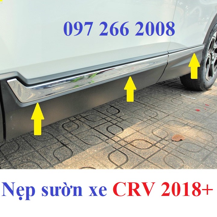 Ốp Nẹp Sườn hông Xe Honda CRV 2018 - 2019 - 2020 - 2021 - 2022 Nhựa ABS Mạ Crom Sáng Bóng Cao Cấp