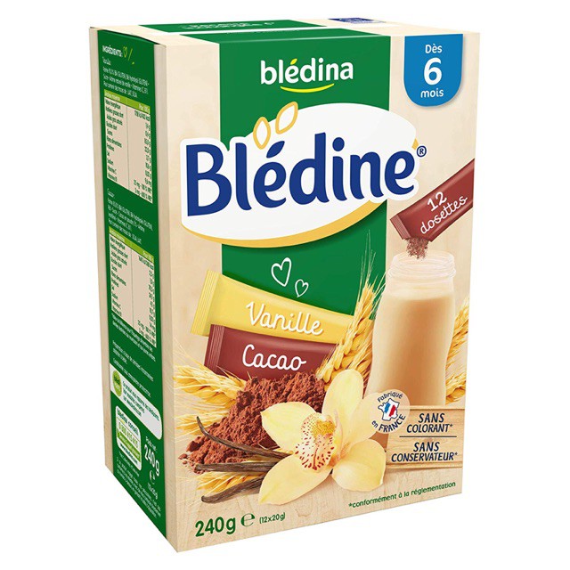 Bột lắc sữa vani cacao cho bé 6m+ 240g  Pháp