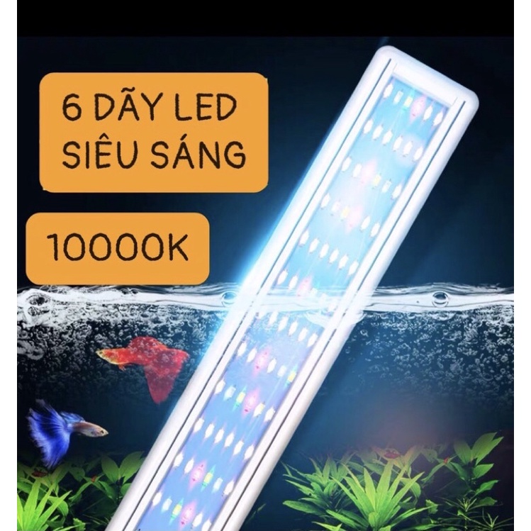 Đèn Led Thuỷ Sinh Ánh Sáng 10000K 6 Hàng Bóng Siêu Sáng-Siêu Rẻ và Tiết Kiệm Điện