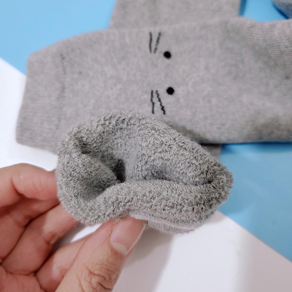 Quần tất len không bàn bé gái, quần Legging len lót bông xù hình mèo dày dặn ấm áp cho bé(3 tháng - 3 tuổi)
