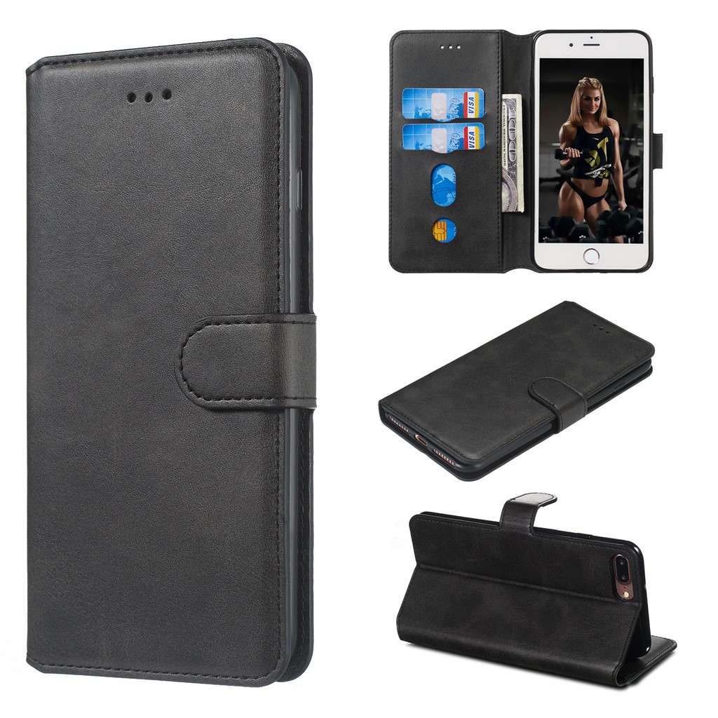 Bao da bò điện thoại nắp lật chính hãng cho iPhone 5 5s 6 6s 7 8 Plus | BigBuy360 - bigbuy360.vn