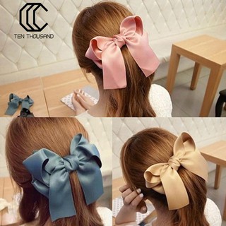 Kẹp tóc nơ vải satin phong cách tiểu thư xinh xắn
