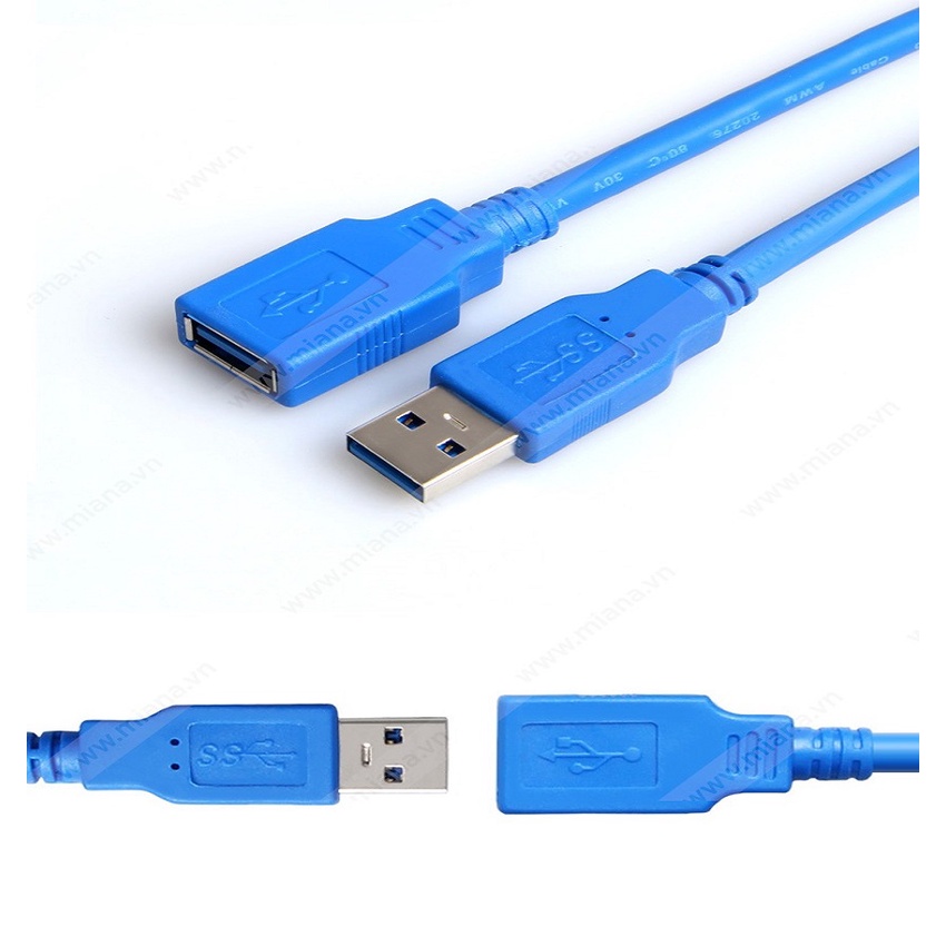 Dây Nối Dài Usb 3.0 Xanh - Cáp Nối Dài Chống Nhiễu 2 Đầu Siêu Bền dài 3M , 5M