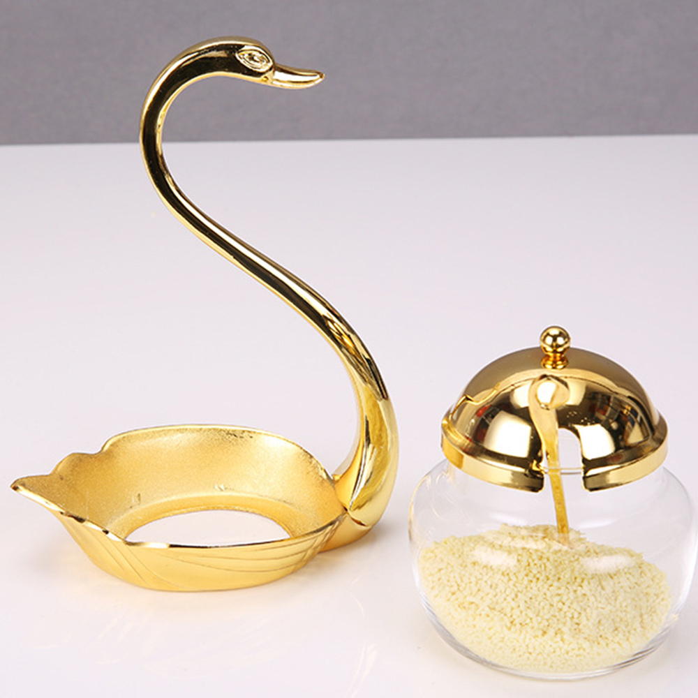 Bộ Lọ Đựng Gia Vị Hình Thiên Nga Kèm Nắp Và Muỗng