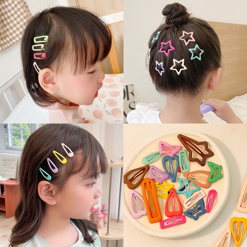 Ngôi sao trẻ em hàn quốc kẹp tóc nữ dễ thương bb kẹp màu ngôi sao năm cánh bên tóc mái