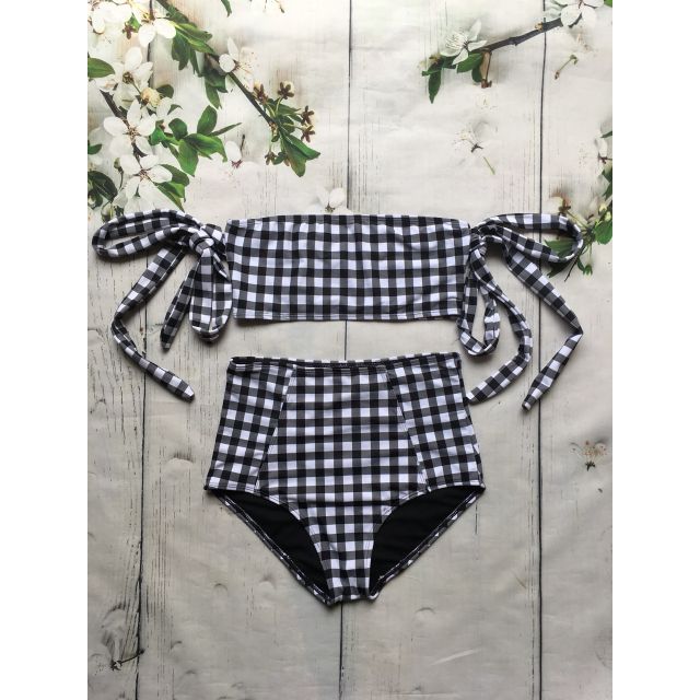 Bikini caro ô to cột nơ vai