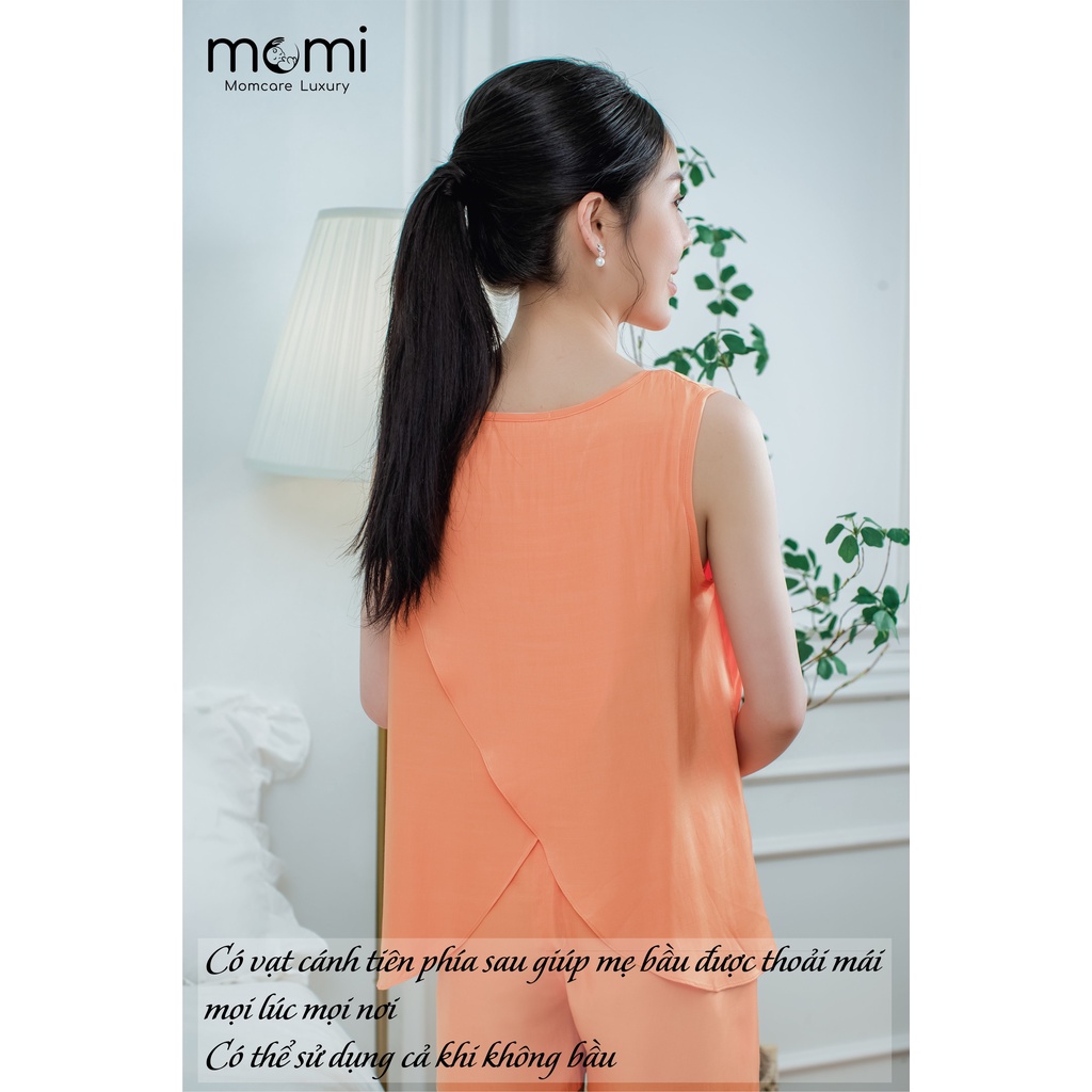 Bộ cộc cánh tiên chất liệu vải nhung tằm cao cấp, Bộ đồ cho mẹ bầu &amp; sau sinh Momi
