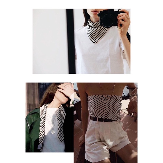 Khăn choàng cổ lụa màu kem thanh lịch size 70x70cm