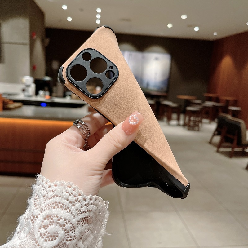 Ốp Điện Thoại Da Cừu Viền Dẻo Màu Trơn Kiểu Cổ Điển Cho iP G / 8G 7P / 8P X / XS XR XS MAX 11 11PRO 11PROMAX