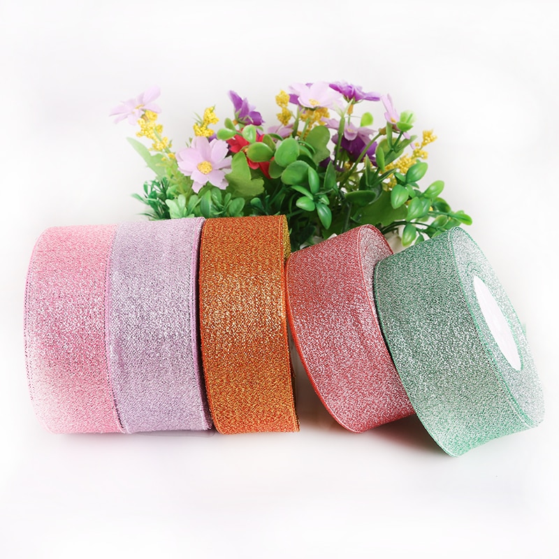 Cuộn dây ruy băng kim loại 23m 38mm trang trí tiệc cưới chất lượng cao
