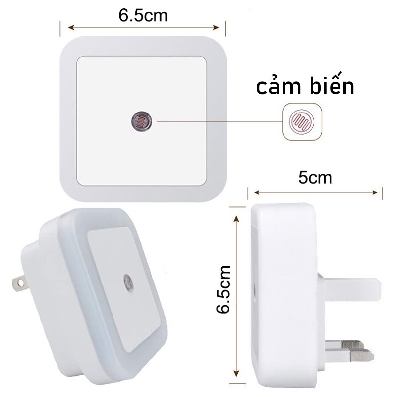 Đèn ngủ vuông cảm ứng tự động tắt mở chất lượng cao