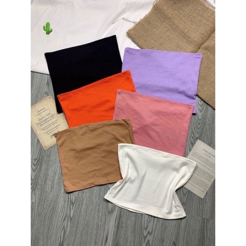 Áo ống cúp ngực bo sát, chất cotton dày dặn co giãn thoải mái 5 màu cơ bản