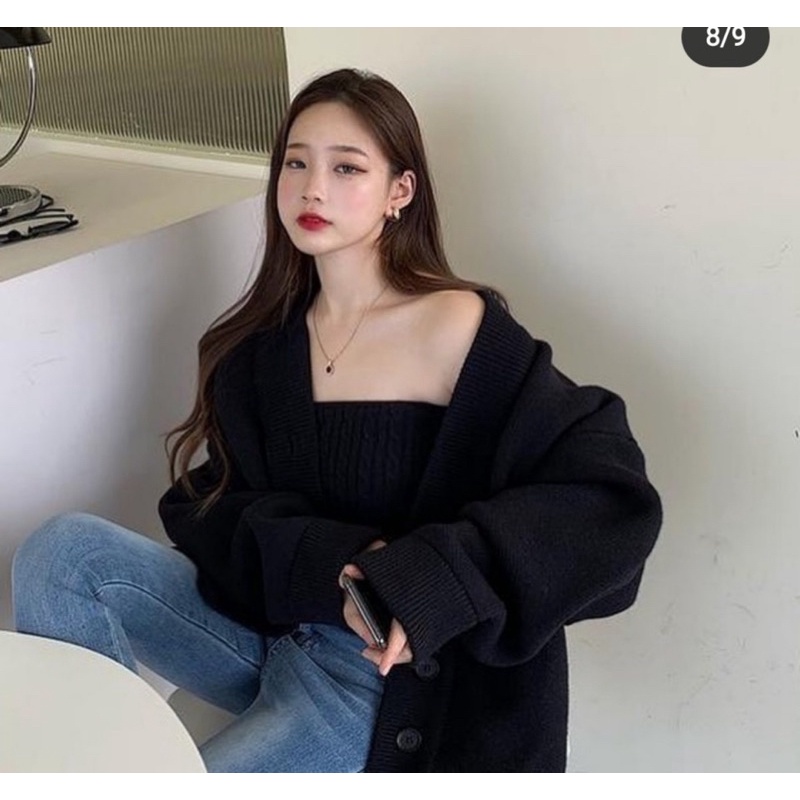 Set áo khoác len + áo quây free size | BigBuy360 - bigbuy360.vn