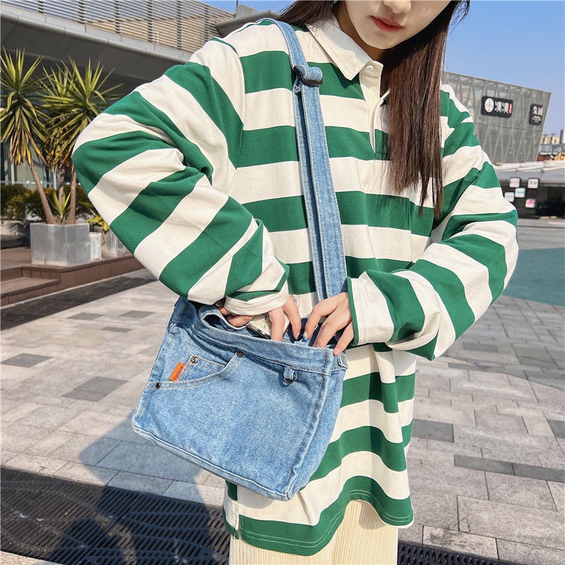 Túi Vải Denim Mini Đựng Điện Thoại Thời Trang Hàn Quốc