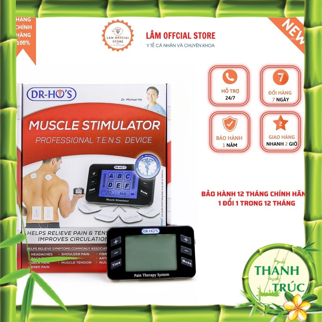 Máy massage, máy massage xung điện trị liệu DR HO'S PRO, hệ thống xoa bóp kép DR HO'S MÀU ĐỎ MXDD