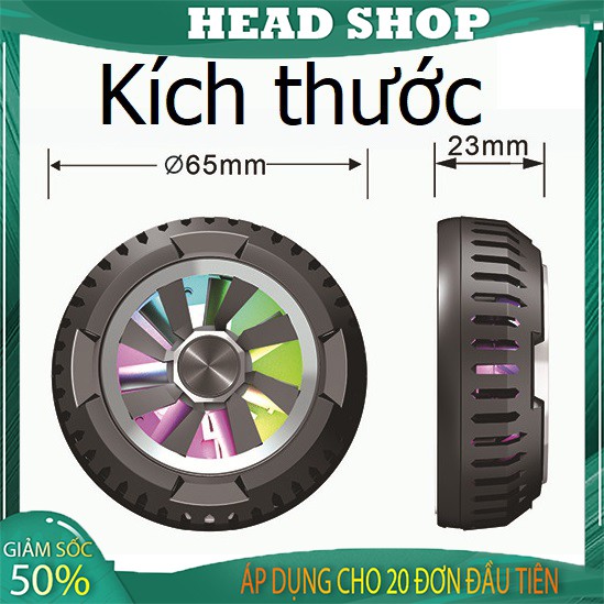 Quạt tản nhiệt gaming nam châm cho điện thoại máy tính bảng X6 tản nhiệt sò lạnh siêu mát HEAD SHOP