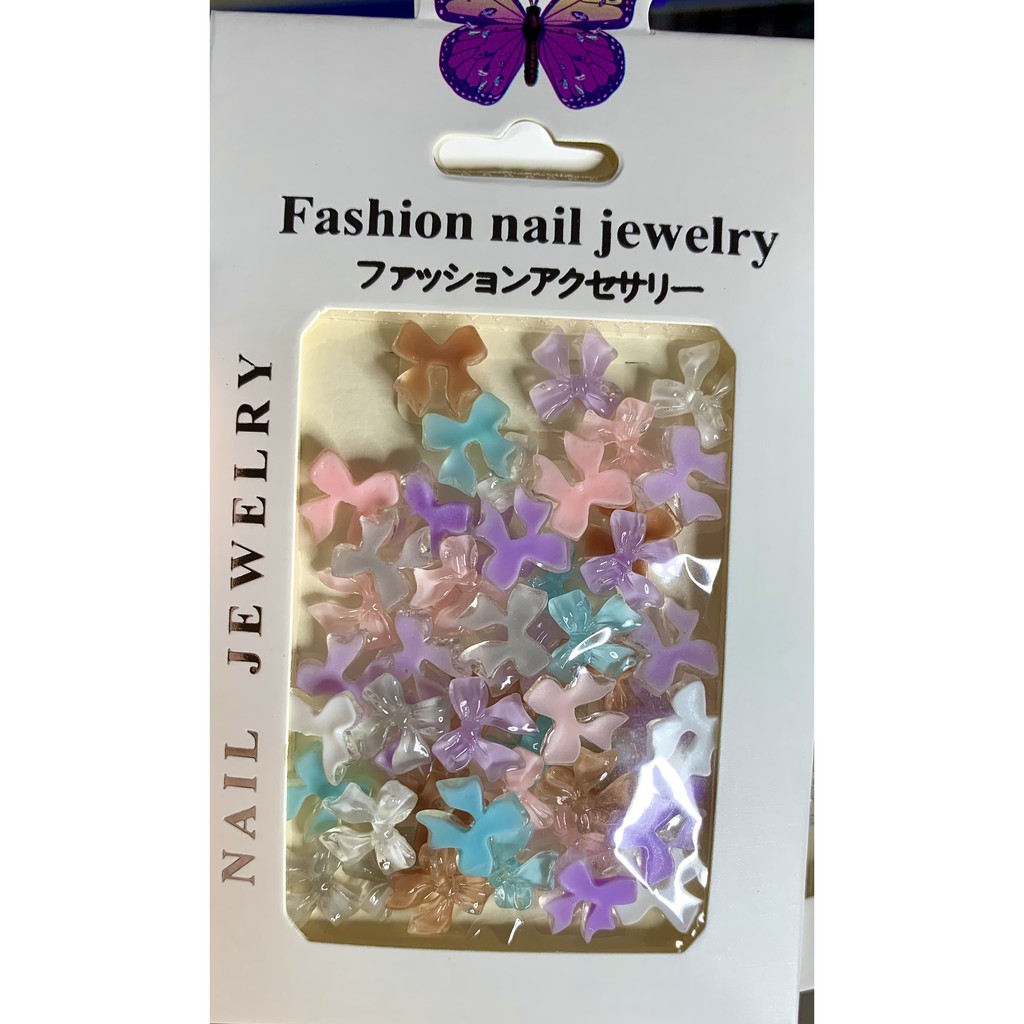 Charm nơ nhún nail đính móng