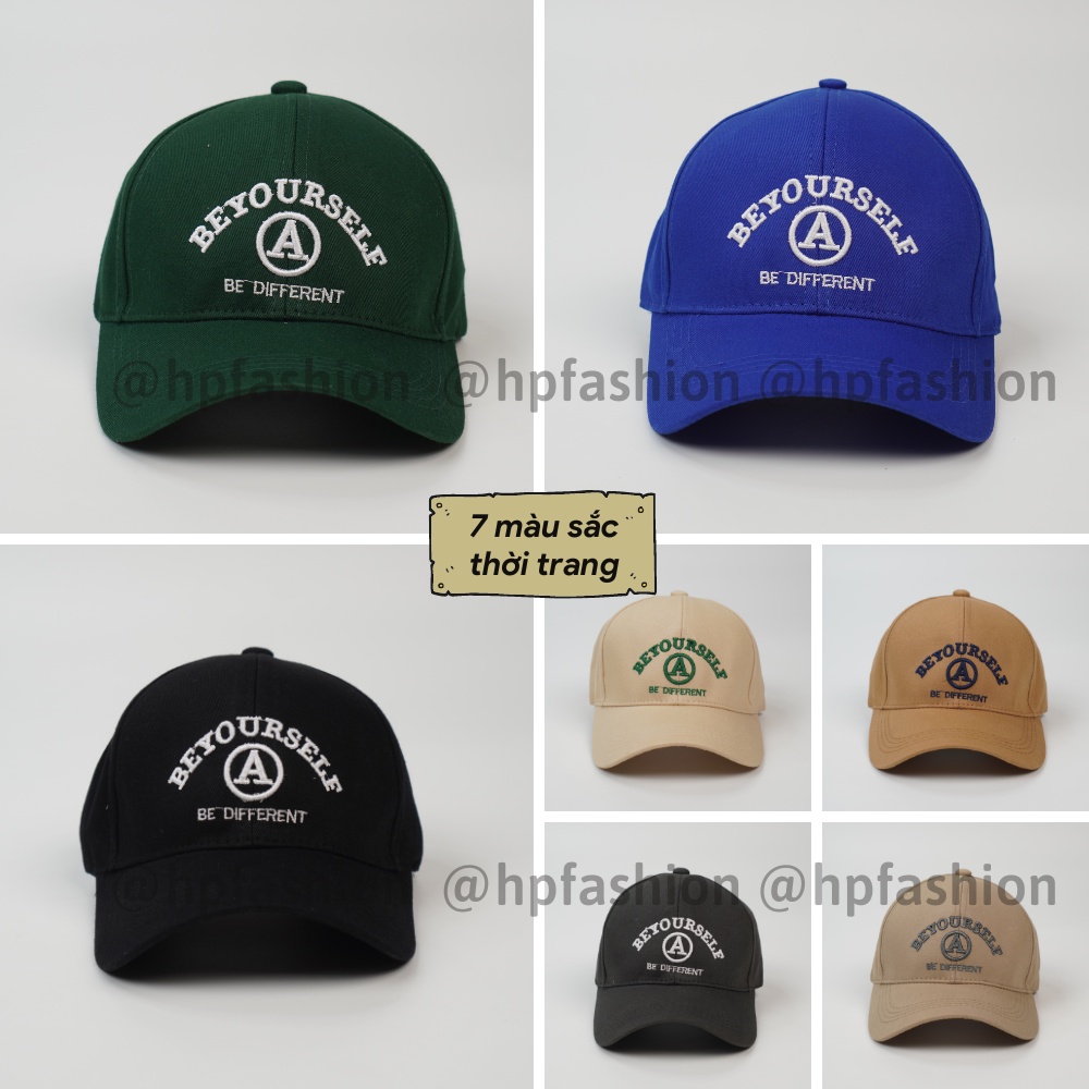 Mũ lưỡi trai ❤️ Nón kết thêu chữ BE YOUR SELF chất kaki cao cấp form unisex nam nữ N92 - Happy Style