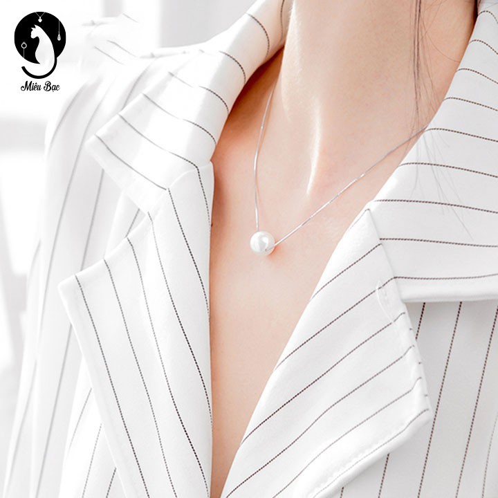 Mặc gì đẹp: Xinh xinh với Dây chuyền nữ MIÊU BẠC hạt trắng phong cách thời trang Ulzzang Unisex D400247