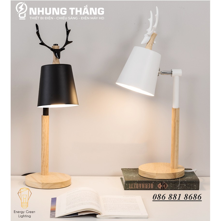 Đèn Bàn Sừng Hươu DB-3041 Kiểu Dáng Sang Trọng - 2 Màu Thanh Lịch - Đã Bao Gồm Bóng LED - Bảo Hành 12 Tháng