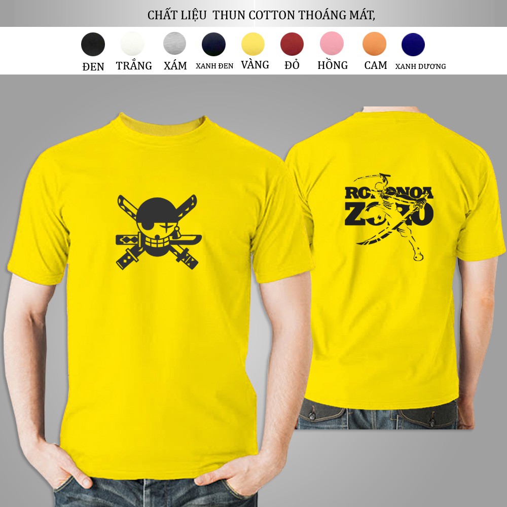 Áo Thun Nam OnePiece Zoroo Cổ Tròn ( nhiều màu) Tay Ngắn,đủ màu, đủ size