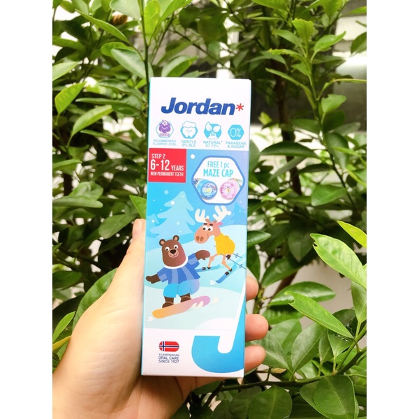 Kem đánh răng Jordan cho bé vị dâu &amp; vị nho 75g(0-5y&amp;6-12y)