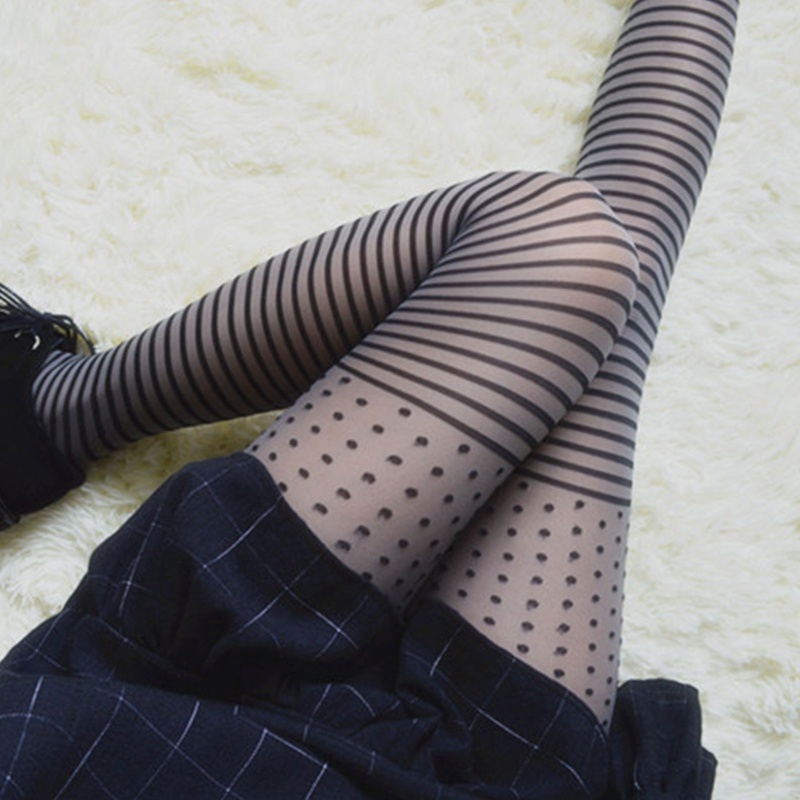 Xixi Quần Tất Mỏng Trong Suốt Họa Tiết Chấm Bi Phong Cách Nhật Bản Vintage Cho Nữ