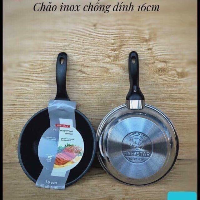 CHẢO CHỐNG DÍNH INOX FIVESTAR 16cm