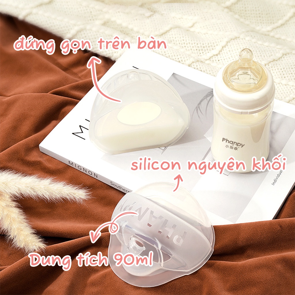 [Freeship 50k] Cốc hứng sữa rảnh tay silicon | PHANPY