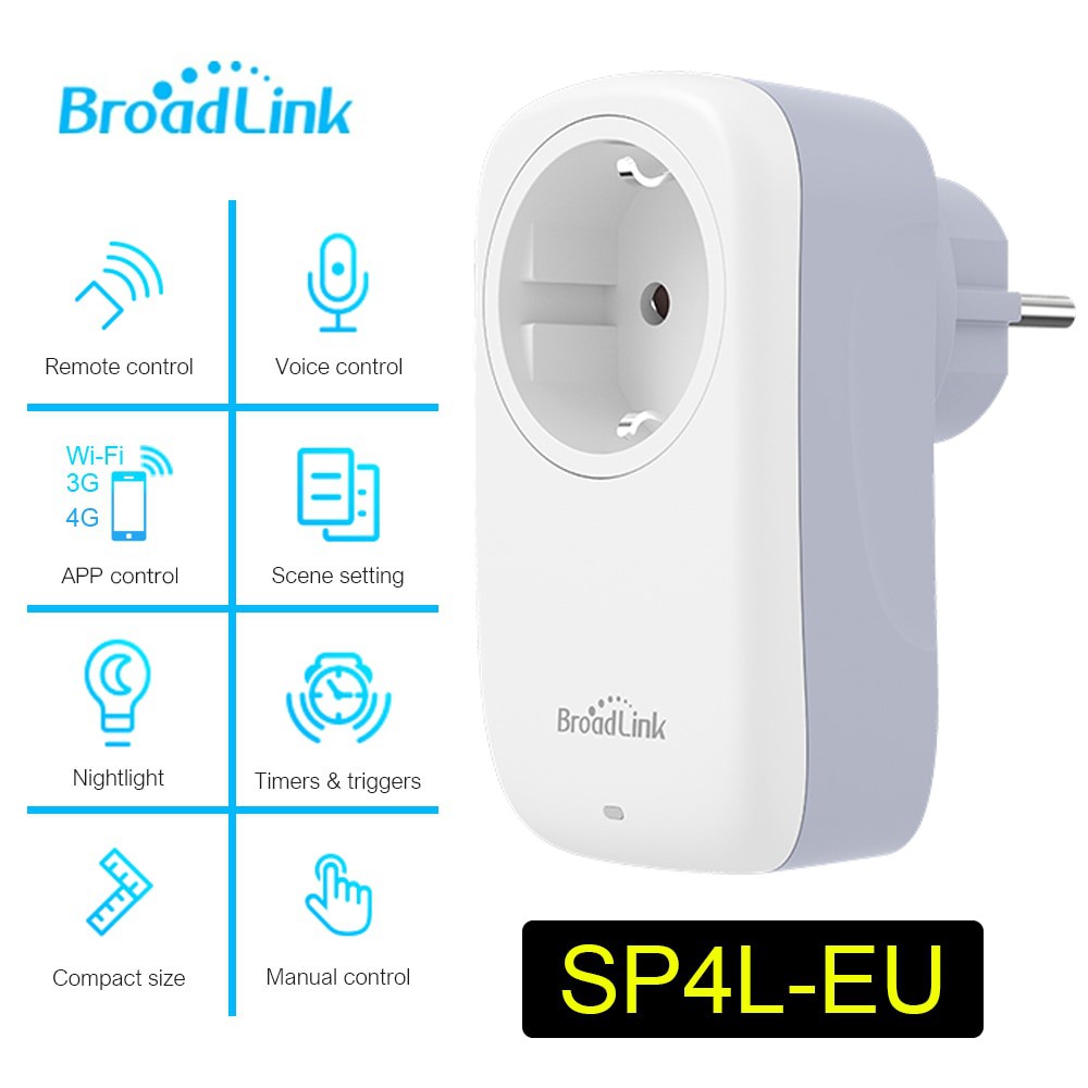 Ổ cắm điện thông minh kết nối Wifi Broadlink SP Mini 3 - SP4L EU điều khiển từ xa qua ios iphone 13, ipad, android