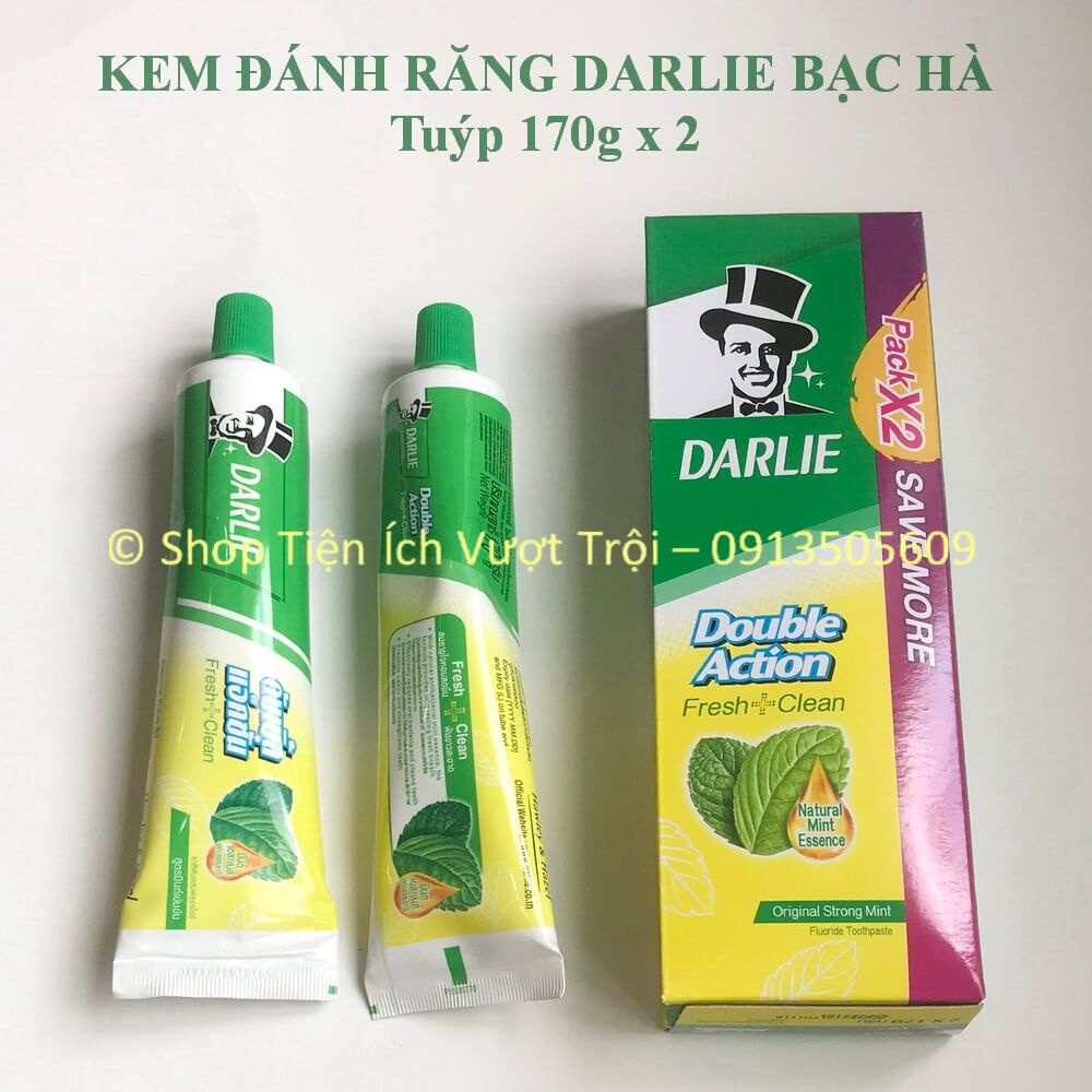 Combo 2 tuýp kem đánh răng Darlie tây đen, kem răng ông già giúp răng khỏe, trắng răng, ngừa mảng bám-Tiện Ích Vượt Trội