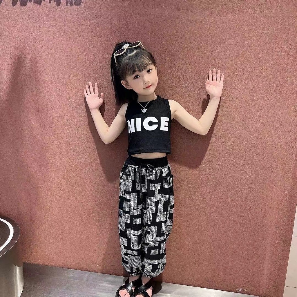 Bộ Đồ Thể Thao Phong Cách Đường Phố Hàn Quốc Thời Trang Mùa Hè Mới Cho Bé Gái