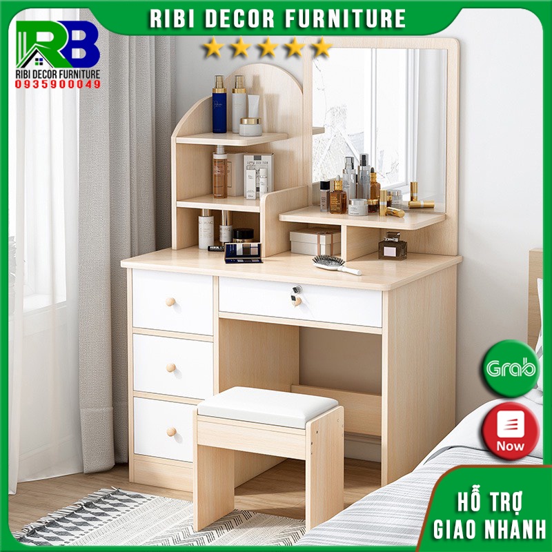 Bộ bàn trang điểm gỗ MDF melamine nội thất phòng ngủ sang trọng đẹp BTD254