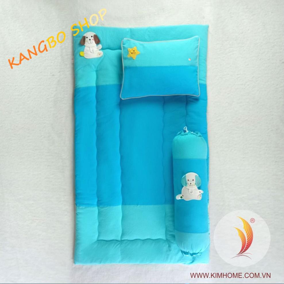 [KimHome] Bộ nệm gối cho bé đi nhà trẻ chất liệu cotton xốp chần gòn thoáng mát thương hiệu Kim Home giá tốt