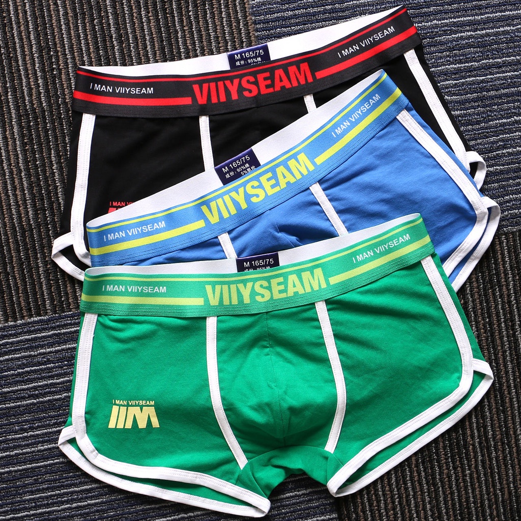Bộ 1-3 Quần Lót Boxer Cotton Thoáng Khí Thời Trang Hàn Quốc Cho Nam
