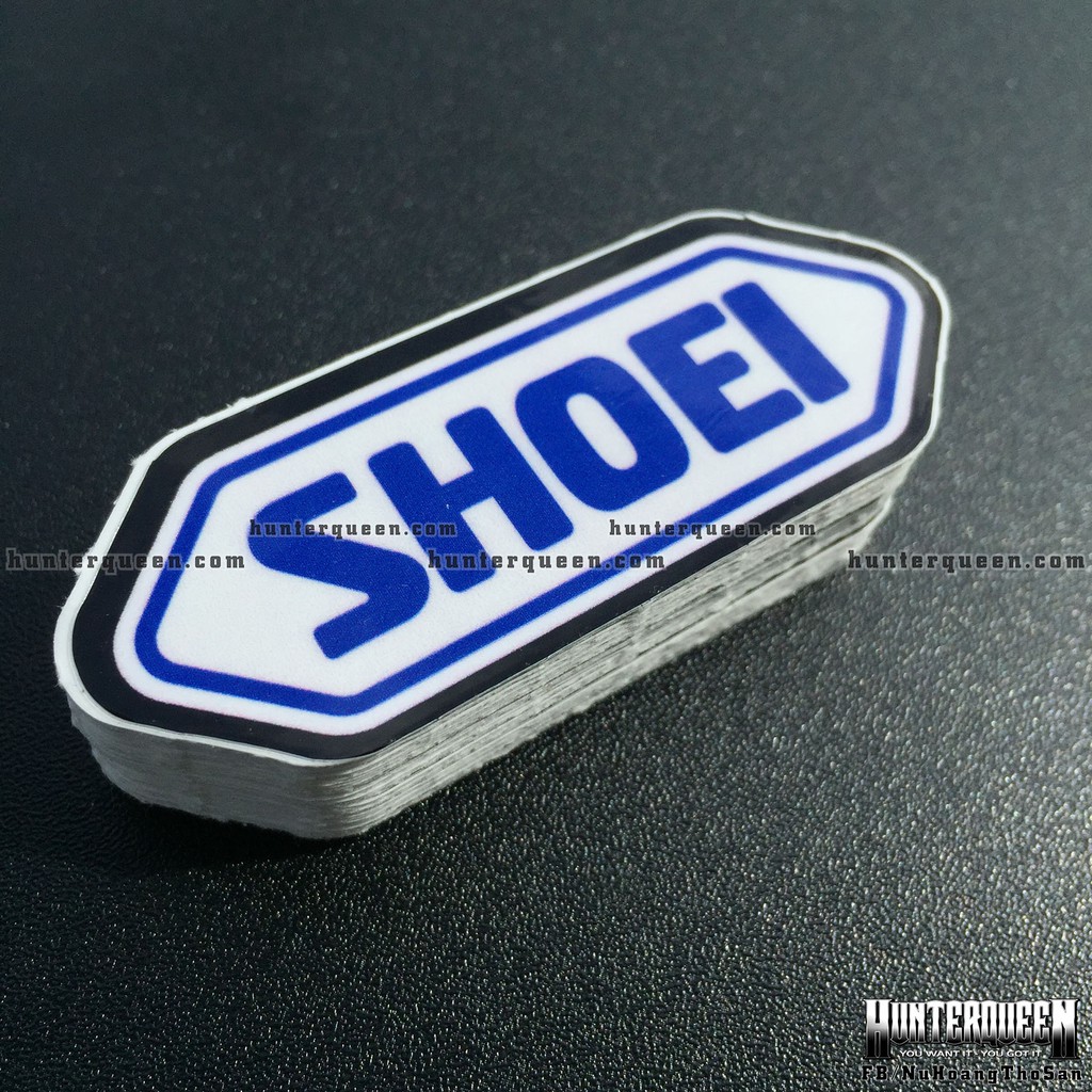 SHOEI[6.5x2.5cm] decal cao cấp chống nước, sắc nét, bền màu, dính chặt. Hình dán logo trang trí mọi nơi