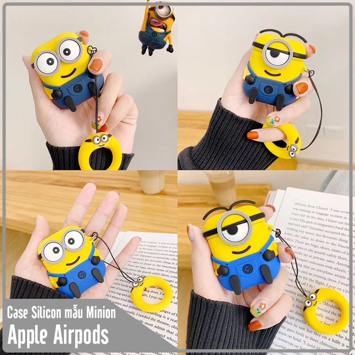 Vỏ silicon cho tai nghe Airpods hình MINION nhựa dẻo