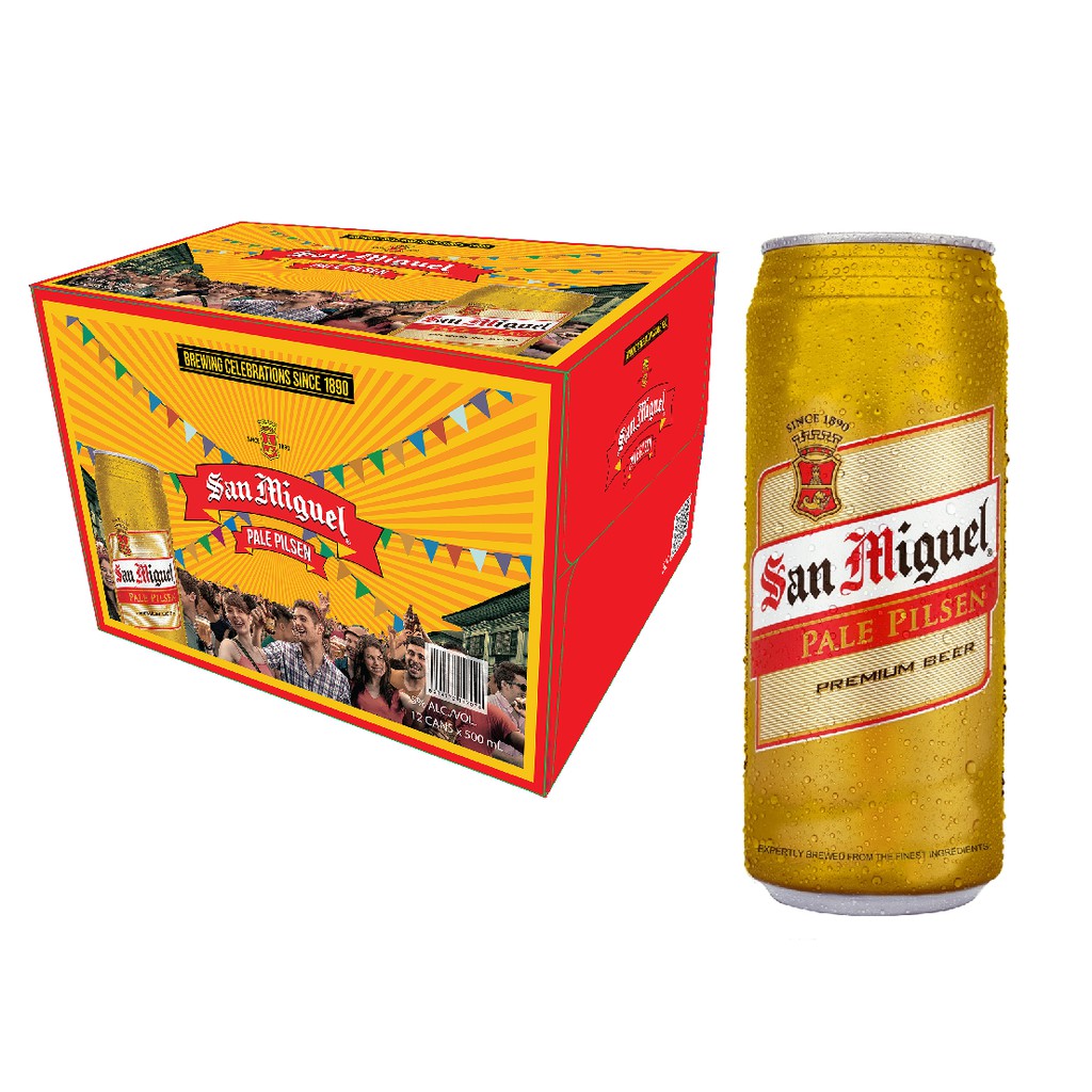 Thùng 12 lon bia San Miguel Pale Pilsen Lon 500ml
