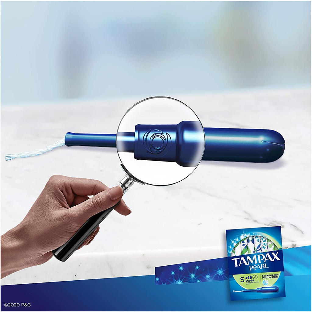 Băng vệ sinh dạng ống Tampons siêu thấm không mùi Tampax Pearl Super Hộp 50 miếng