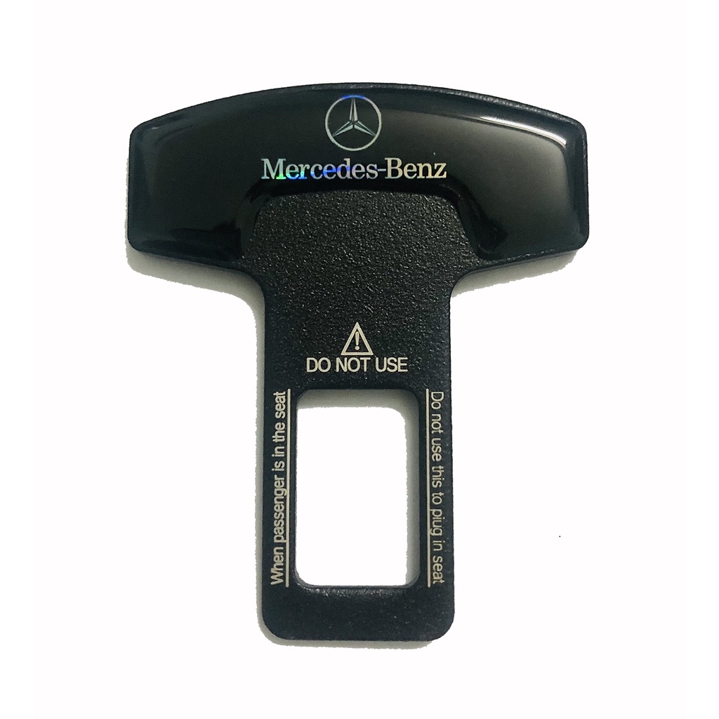 Chốt khóa cài dây đai an toàn cho xe hơi xe ô tô siêu mỏng logo Mercedes Benz bóng đẹp