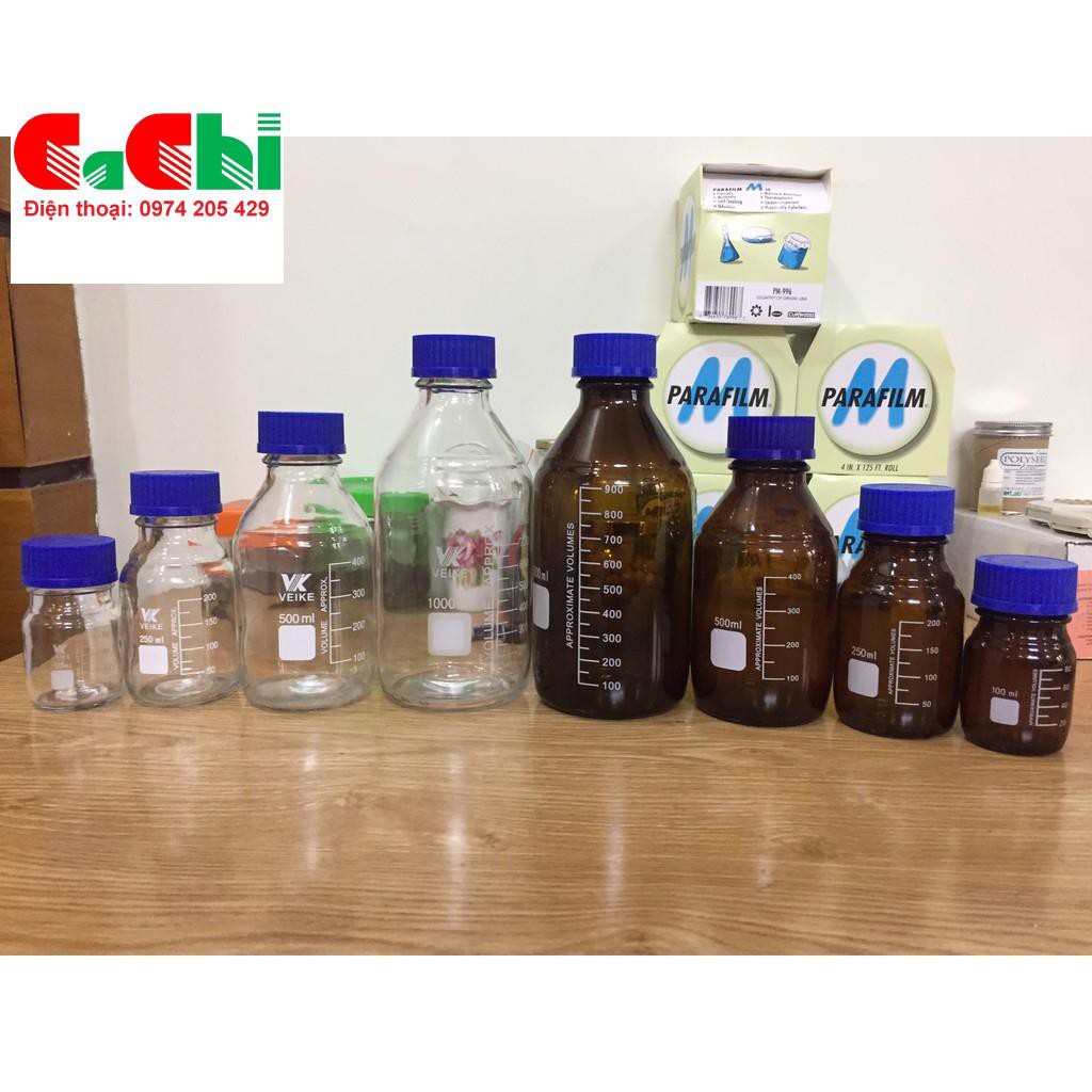 Chai thủy tinh trung tính 250ml đựng hóa chất