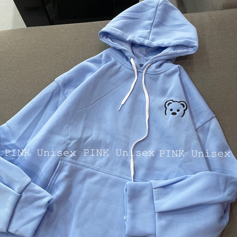 [ HÌNH THẬT ] Áo Hoodie nỉ bông tay phồng thêu GẤU Unisex