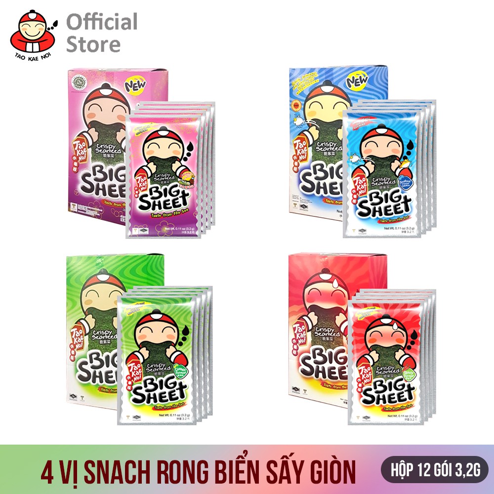 Snack rong biển sấy giòn Big Sheet các vị Taokaenoi