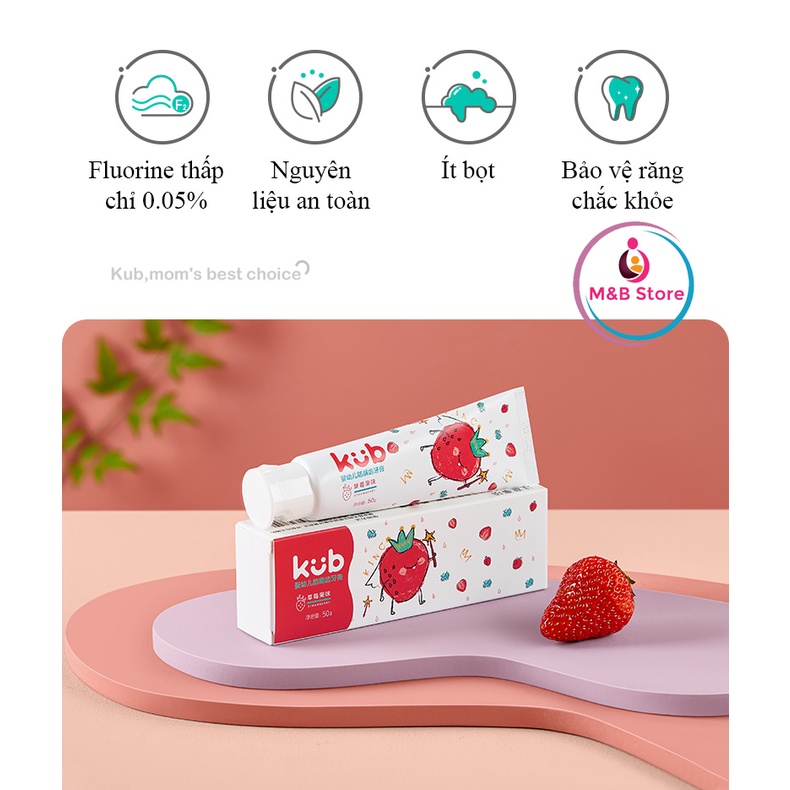 Kem Đánh Răng Cho Bé, Flo Thấp 0.05%, Tuýp 50g - KUB