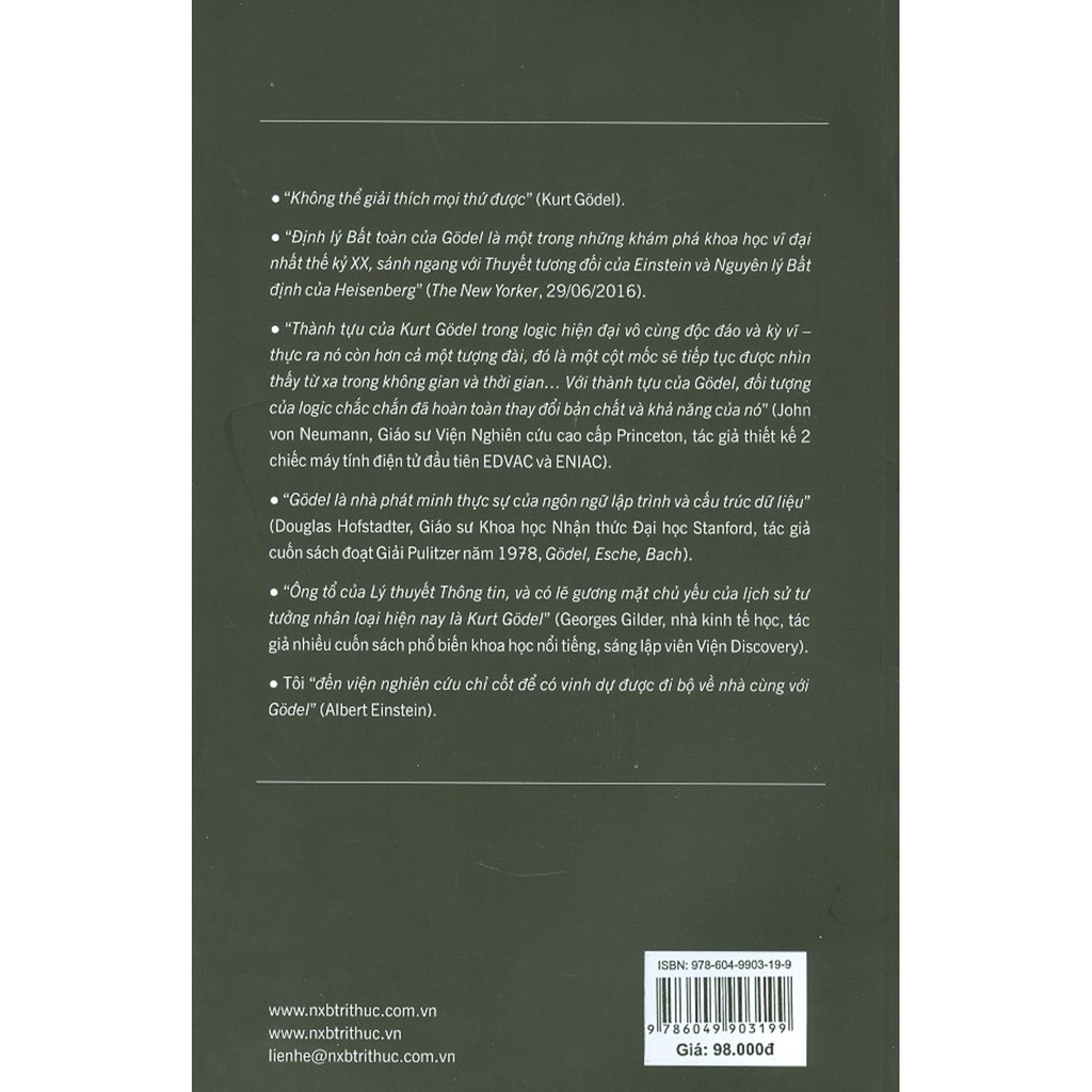 Sách - Định Lý Gödel: Nền Tảng Của Khoa Học Nhận Thức Hiện Đại