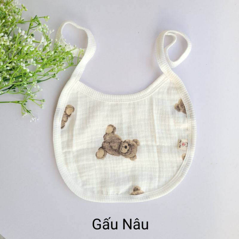 Yếm tròn xô Muslin 4 lớp cho bé trai bé gái