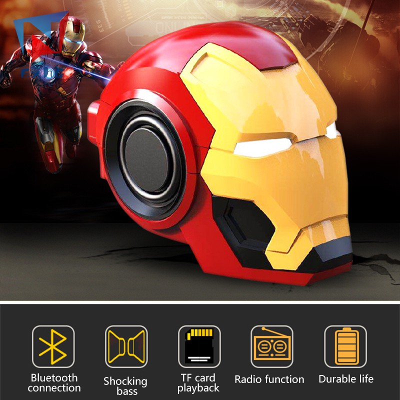 ExhG❤❤❤High quality Iron Man Bluetooth Speaker Wireless Bluetooth 4.2 Speakers Support FM Radio TF Card for Phone PC @VN