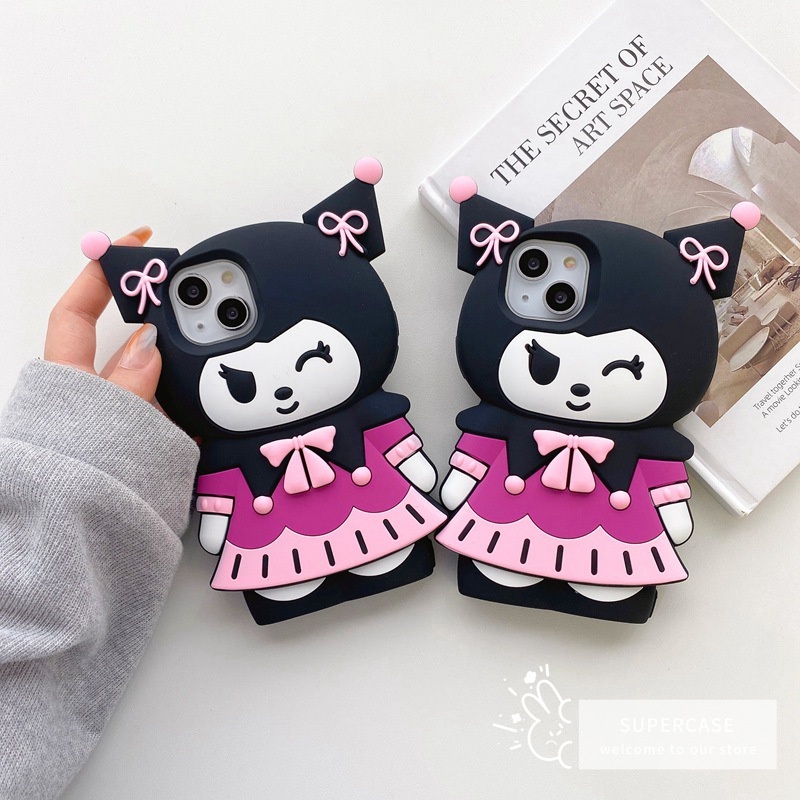 Ốp Điện Thoại Silicone Mềm Họa Tiết Kuromi Cho iPhone 13 12 11 Pro Max XR XS Max X 8 7 6 6s Plus SE 2020 2022